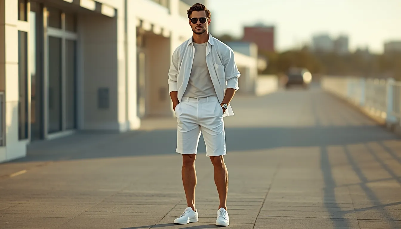White Shorts Outfit Ideas for Men