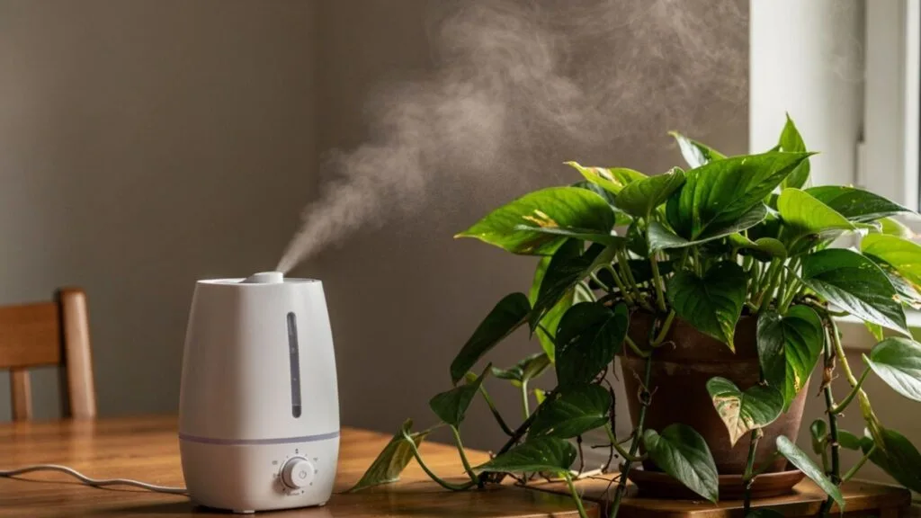 Photo of dry indoor air + humidifier setup